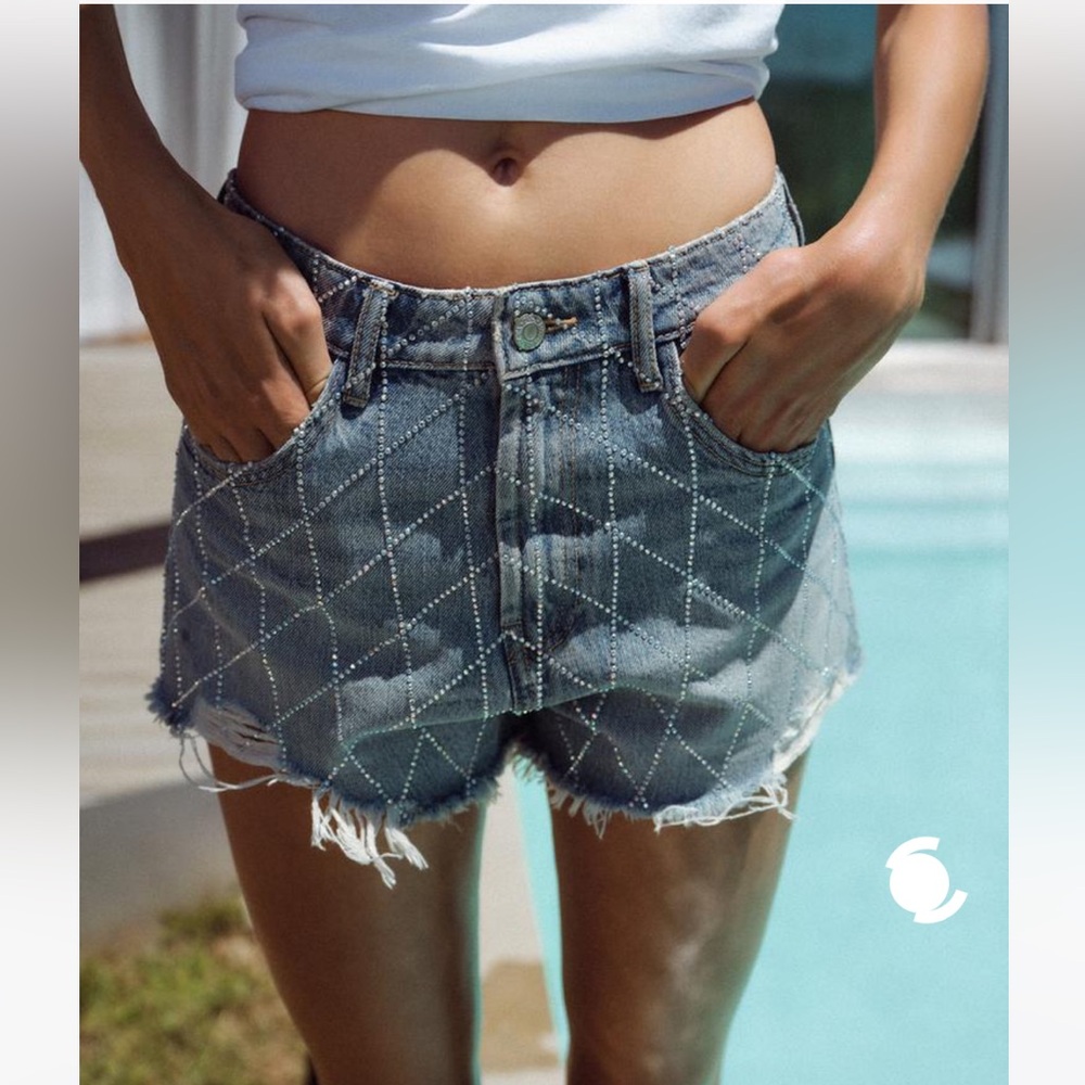 High Waist Sparkly Zara Shorts